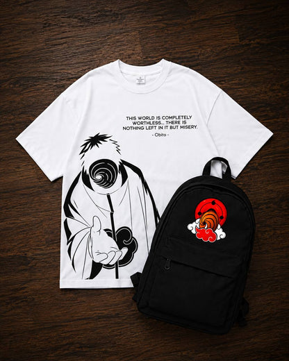 TSHIRT & BACKPACK OBITO WORDS PREMIUM QUALITY