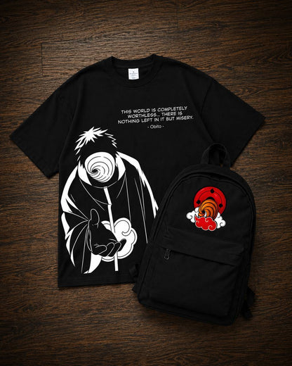 TSHIRT & BACKPACK OBITO WORDS PREMIUM QUALITY