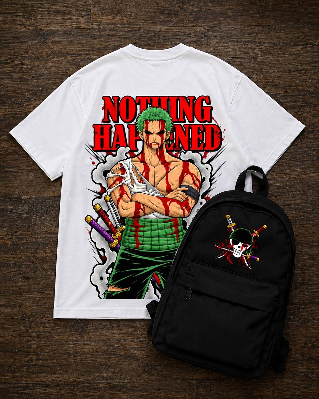 TSHIRT & BACKPACK ZORO PREMIUM QUALITY