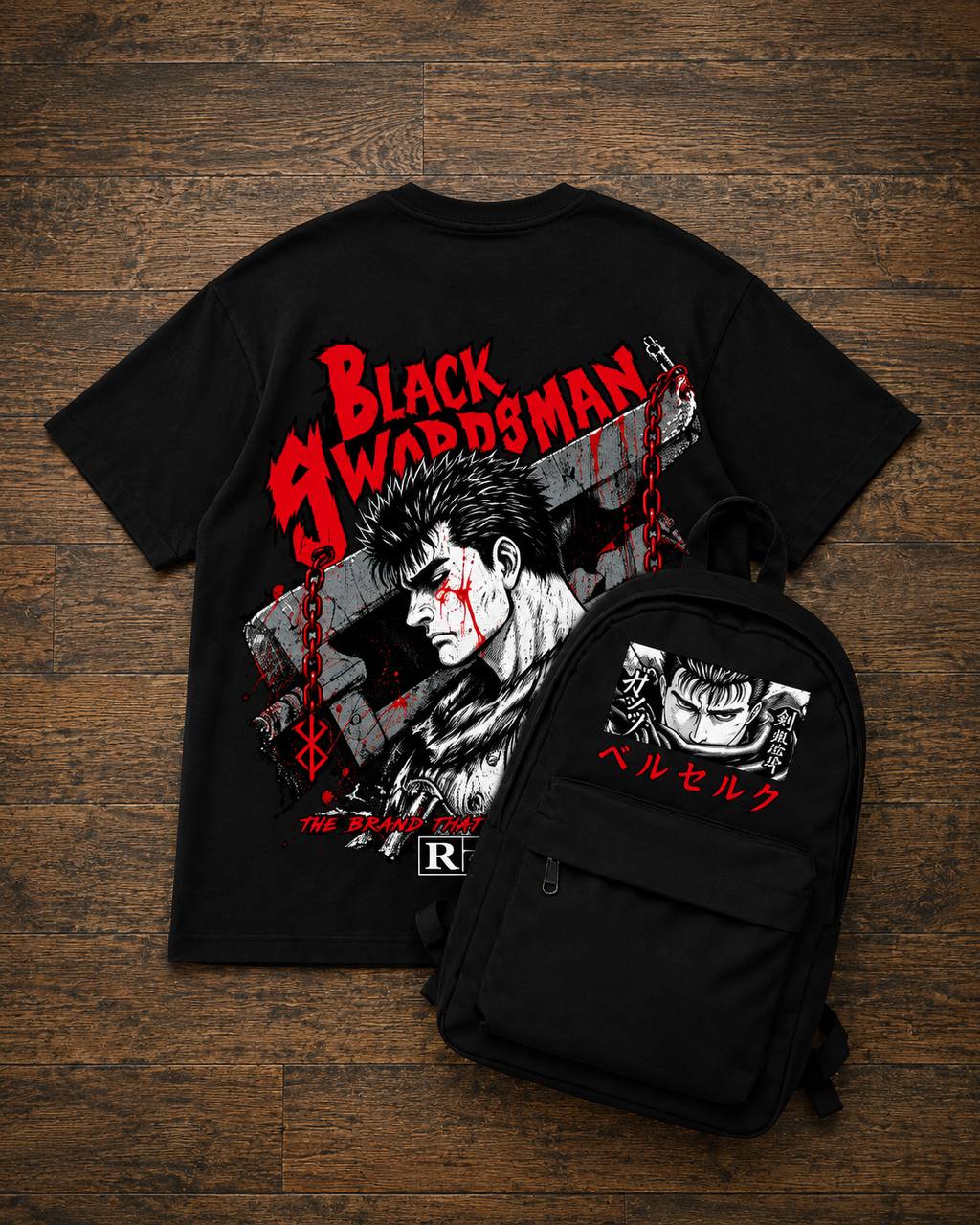 TSHIRT & BACKPACK BERSERK VIBES PREMIUM QUALITY