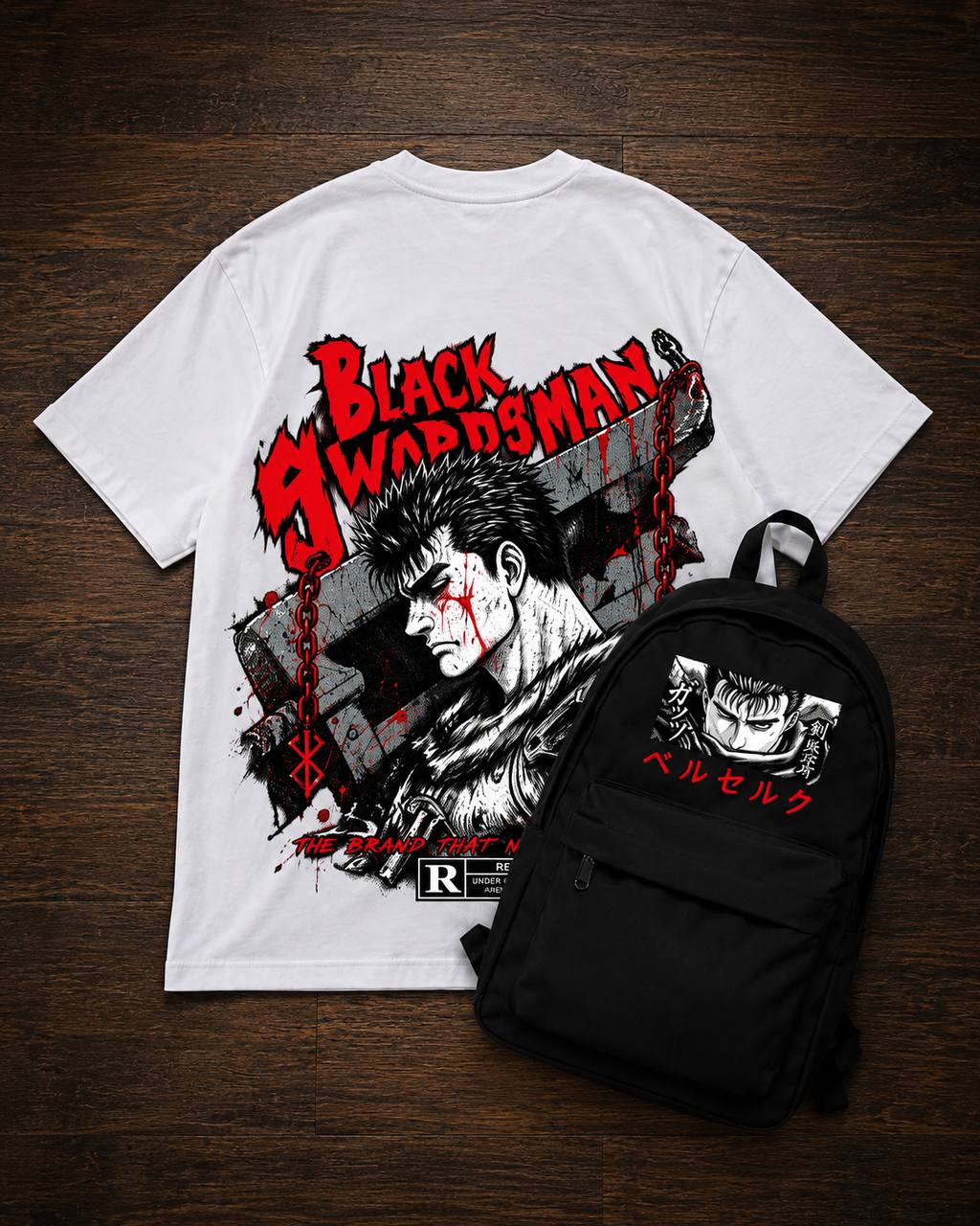 TSHIRT & BACKPACK BERSERK VIBES PREMIUM QUALITY