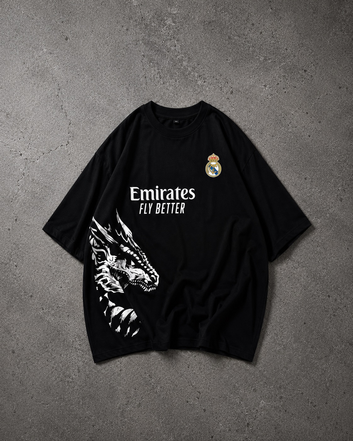 🔥 TSHIRT REAL MADRID DRAGON OVERSIZE - PREMIUM QUALITY